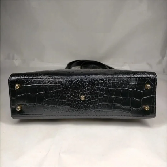 Versace Croc Embossed Leather Shoulder Bag - Picture 5 of 9